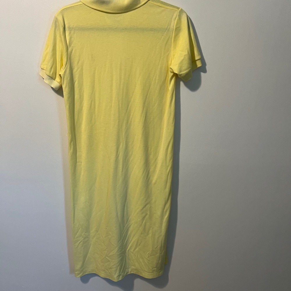Vintage Polo Ralph Lauren Yellow Polo Dress Short Sleeve Red Pony Logo Large - Picture 6 of 9